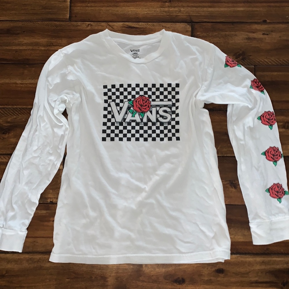 Vans long sleeve rose checkered shirt